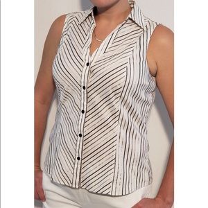 Beautiful Express Sleeveless Button Down Blouse